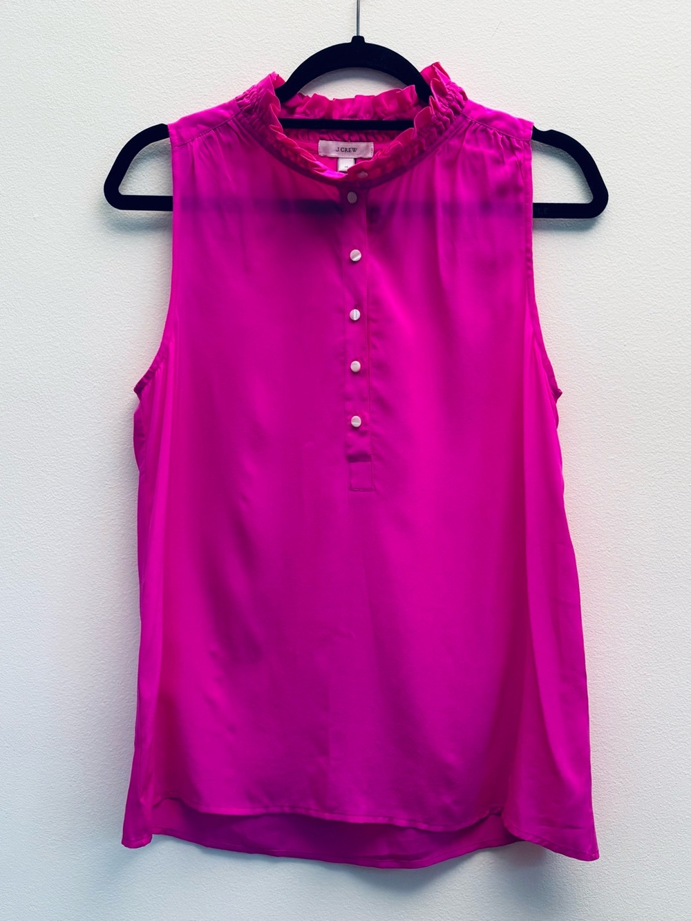 J. Crew Vibrant Fuchsia Button-Front Blouse Size 10. EXCELLENT CONDITION